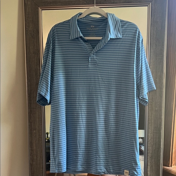 RW Sports Men's Blue Striped Polo Shirt - Picture 1 of 2